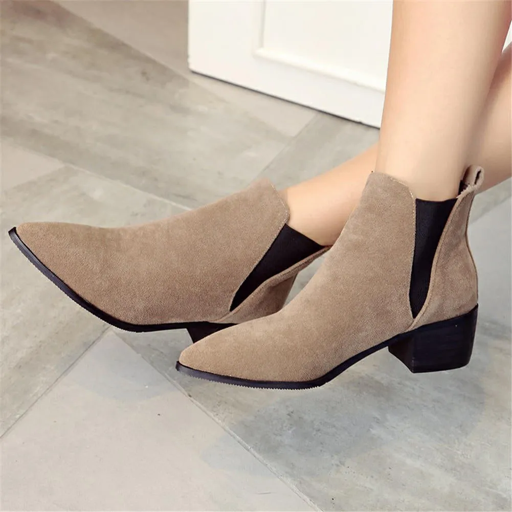 square heels  Ankle Boots Woman shoes