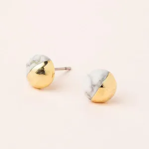 Stud Earring Howlite/Gold