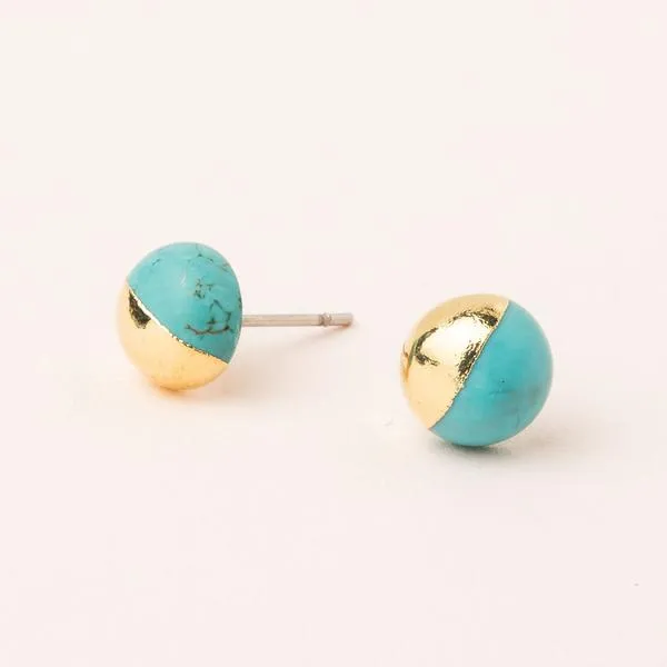 Stud Earring Turq/Gold