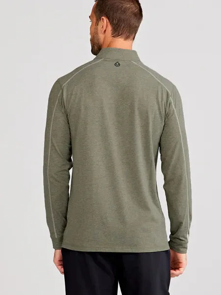 tasc Performance Men's Carrollton Lightweight Quarter Zip in Cactus Heather