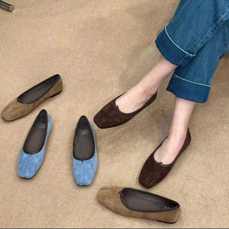 TAVIMART  -  Basic Shoes Women Ballet Flats Spring Sheepsuede Shoes Woman Flats Work Shoes Casual Versatile Loafer Female Chic