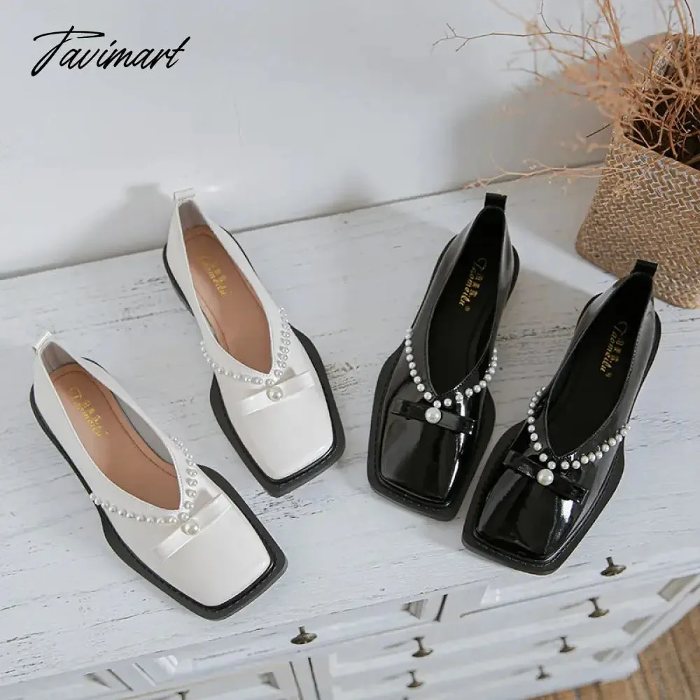 TAVIMART -  The new fashion brand designed women with low single shoes Square head spring large size casual shoes 41-43 Free shipping