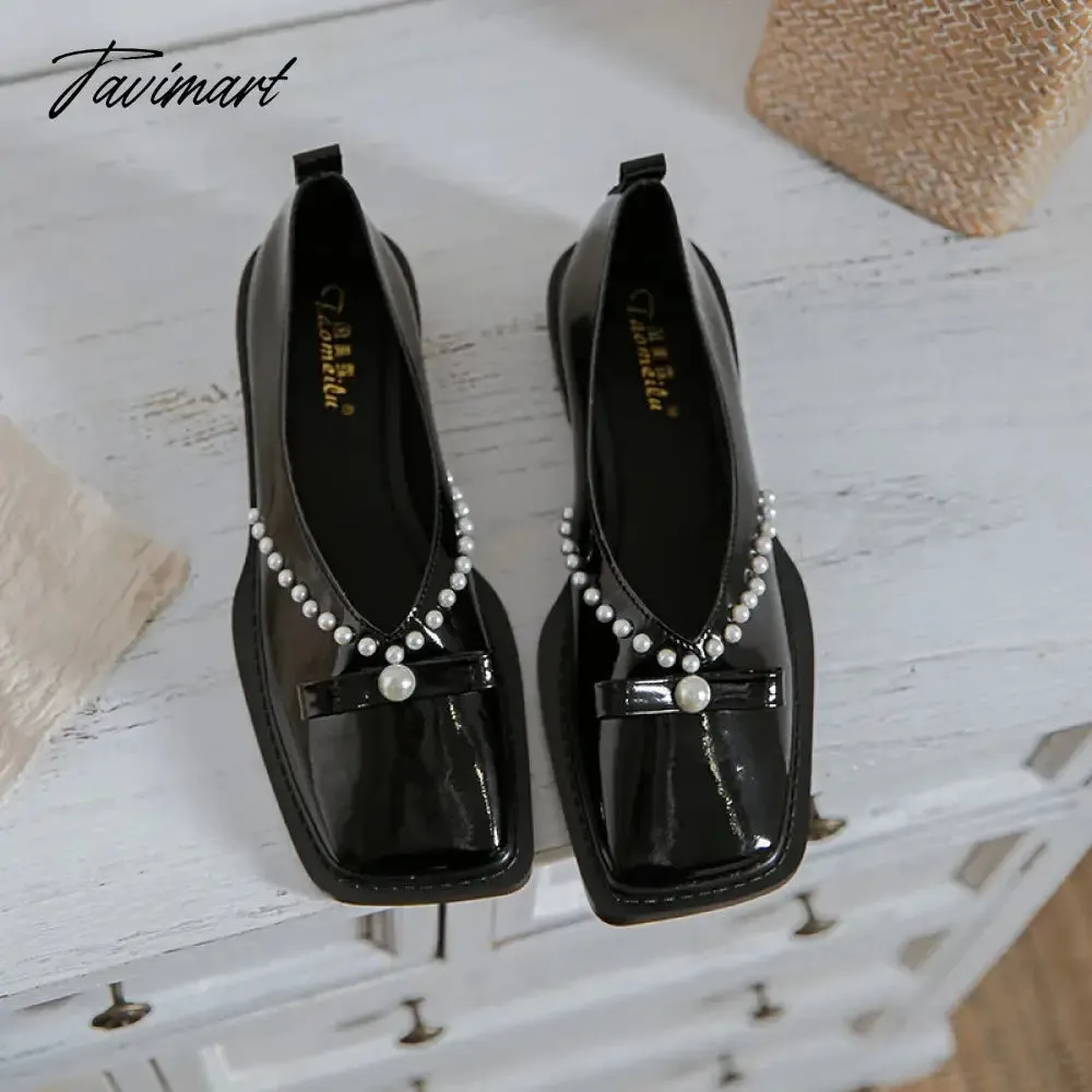 TAVIMART -  The new fashion brand designed women with low single shoes Square head spring large size casual shoes 41-43 Free shipping