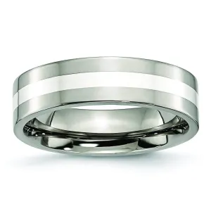 Titanium and Silver Ring High Polish Finish in 6mm