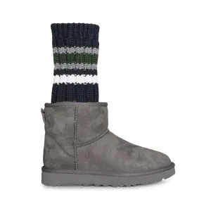 UGG Sacai Knit Classic Mini II Grey Boots - Women's