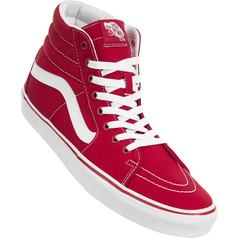 Vans Unisex Sk8 Hi Canvas Formula One Shoes - Red / White