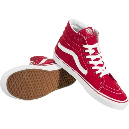 Vans Unisex Sk8 Hi Canvas Formula One Shoes - Red / White