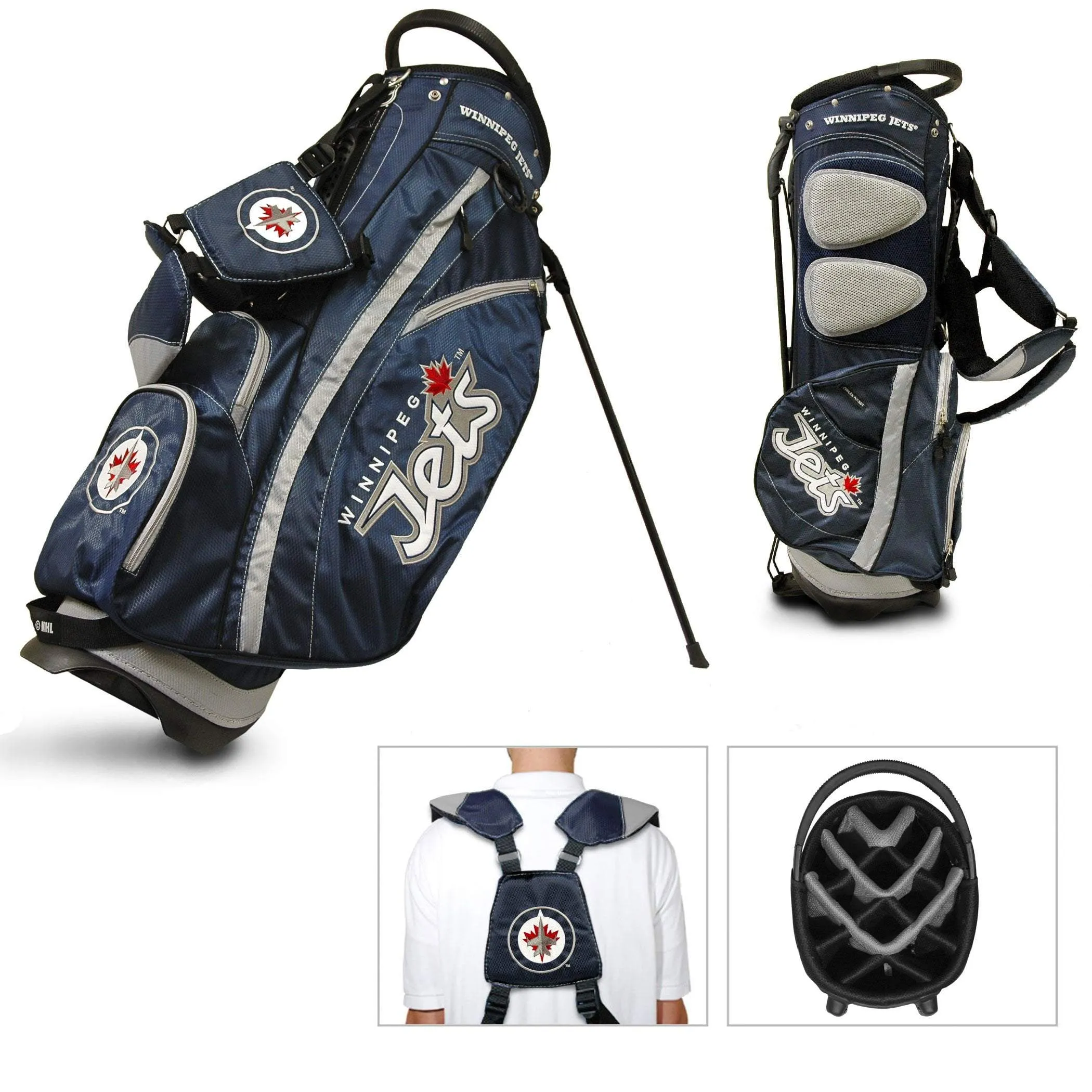 Winnipeg Jets Team Golf Fairway Lightweight 14-Way Top Golf Club Stand Bag