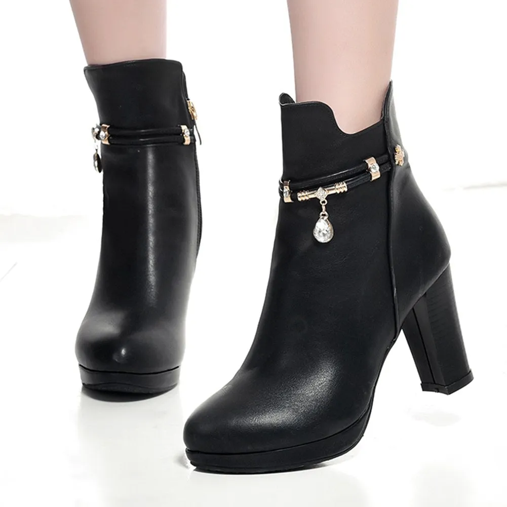 Winter boots elegant high heels party ankle