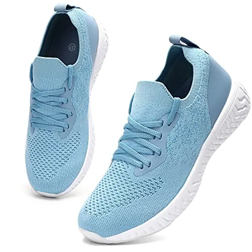 Womens Athletic Running Shoes Comfortable Tennis Shoes Lightweight Walking Shoes Lace Up Trainers Breathable Wide Fit Gym Sneakers