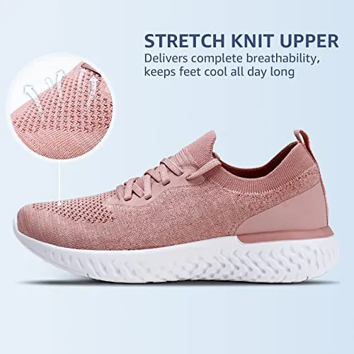 Womens Athletic Running Shoes Comfortable Tennis Shoes Lightweight Walking Shoes Lace Up Trainers Breathable Wide Fit Gym Sneakers