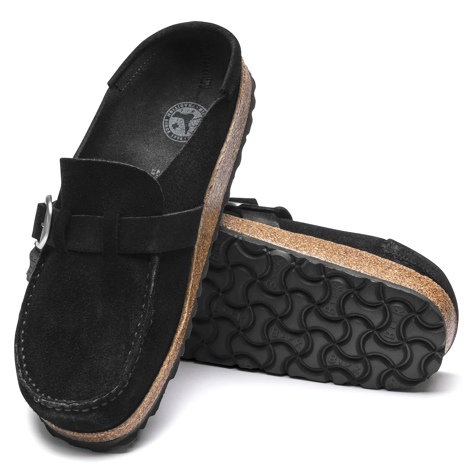 Women's Birkenstock Buckley Suede Leather Color: Black