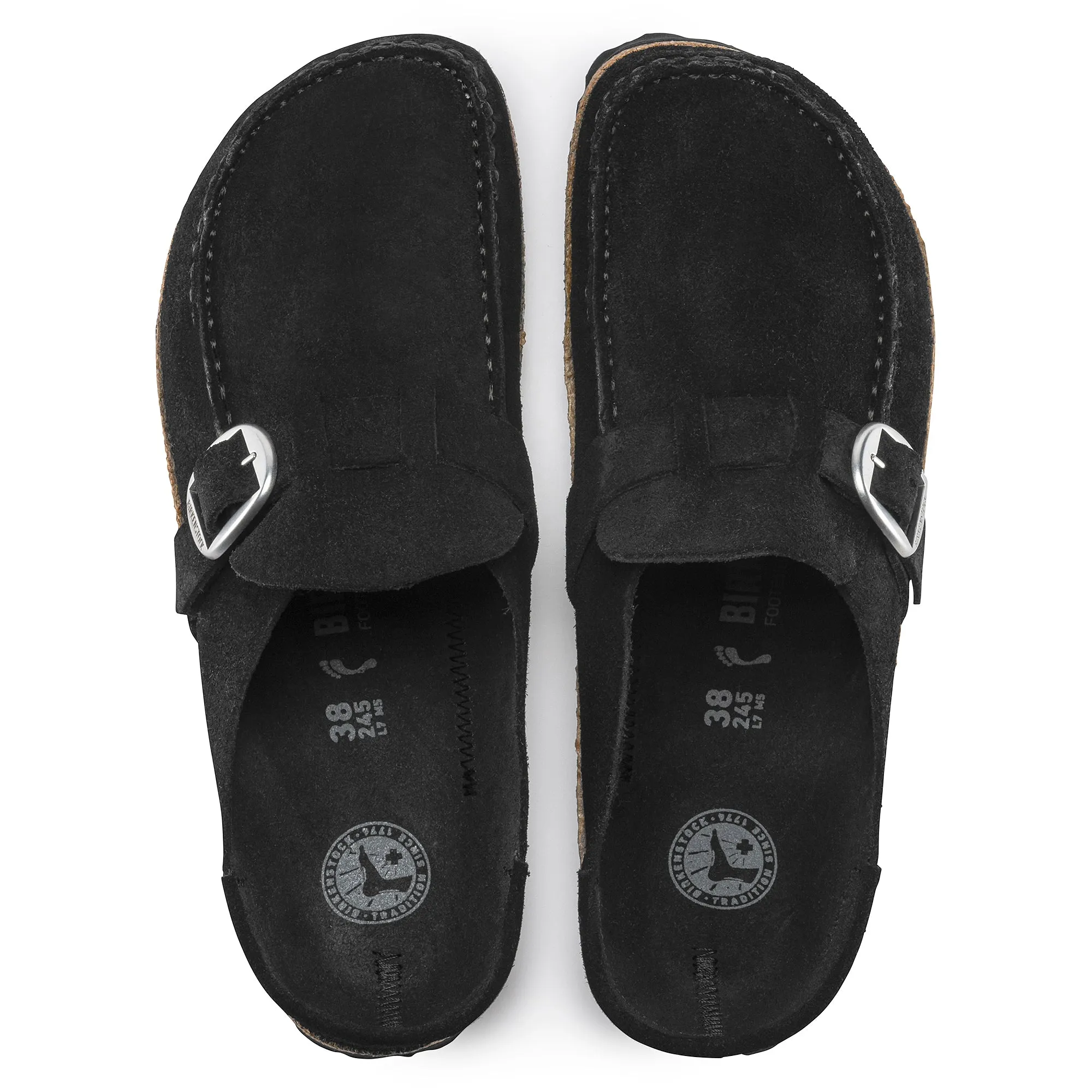 Women's Birkenstock Buckley Suede Leather Color: Black