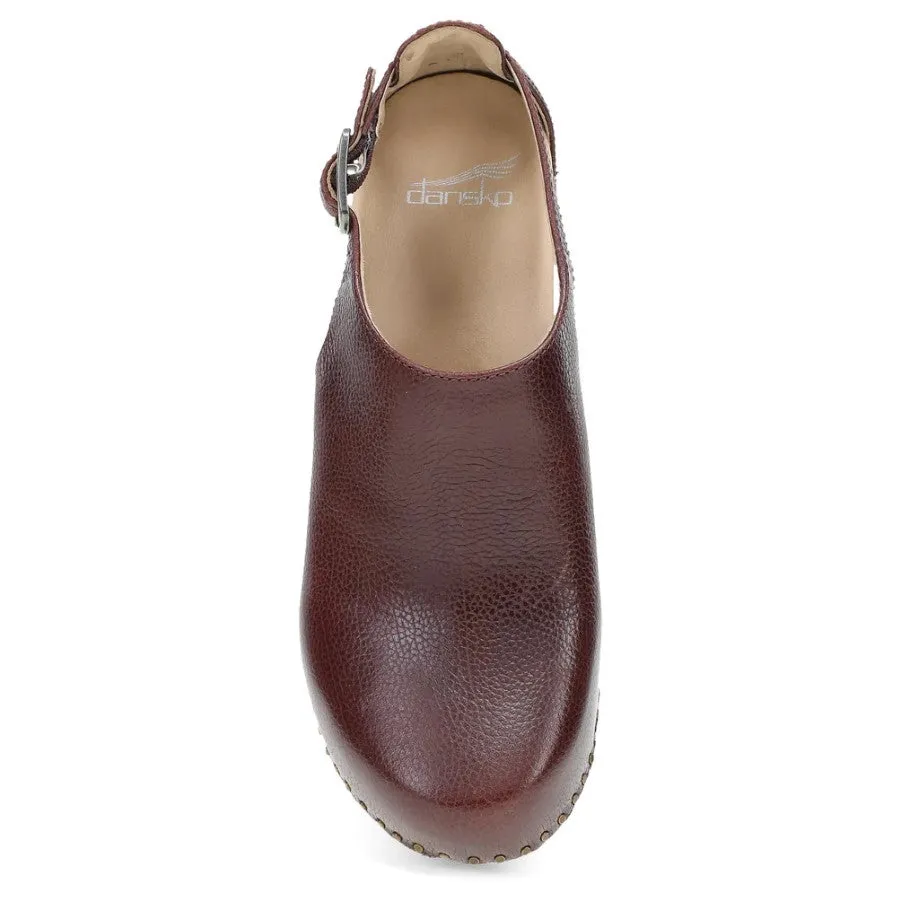 WOMEN'S DANSKO SASSY 1831812200 COLOR: CORDOVAN MILLED HEEL