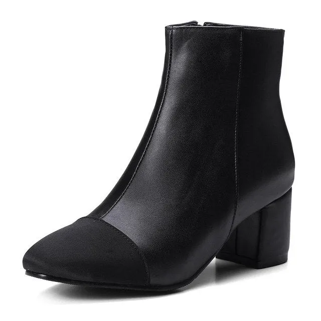 Zip Up Ankle Boots Fashion Mixed Colors